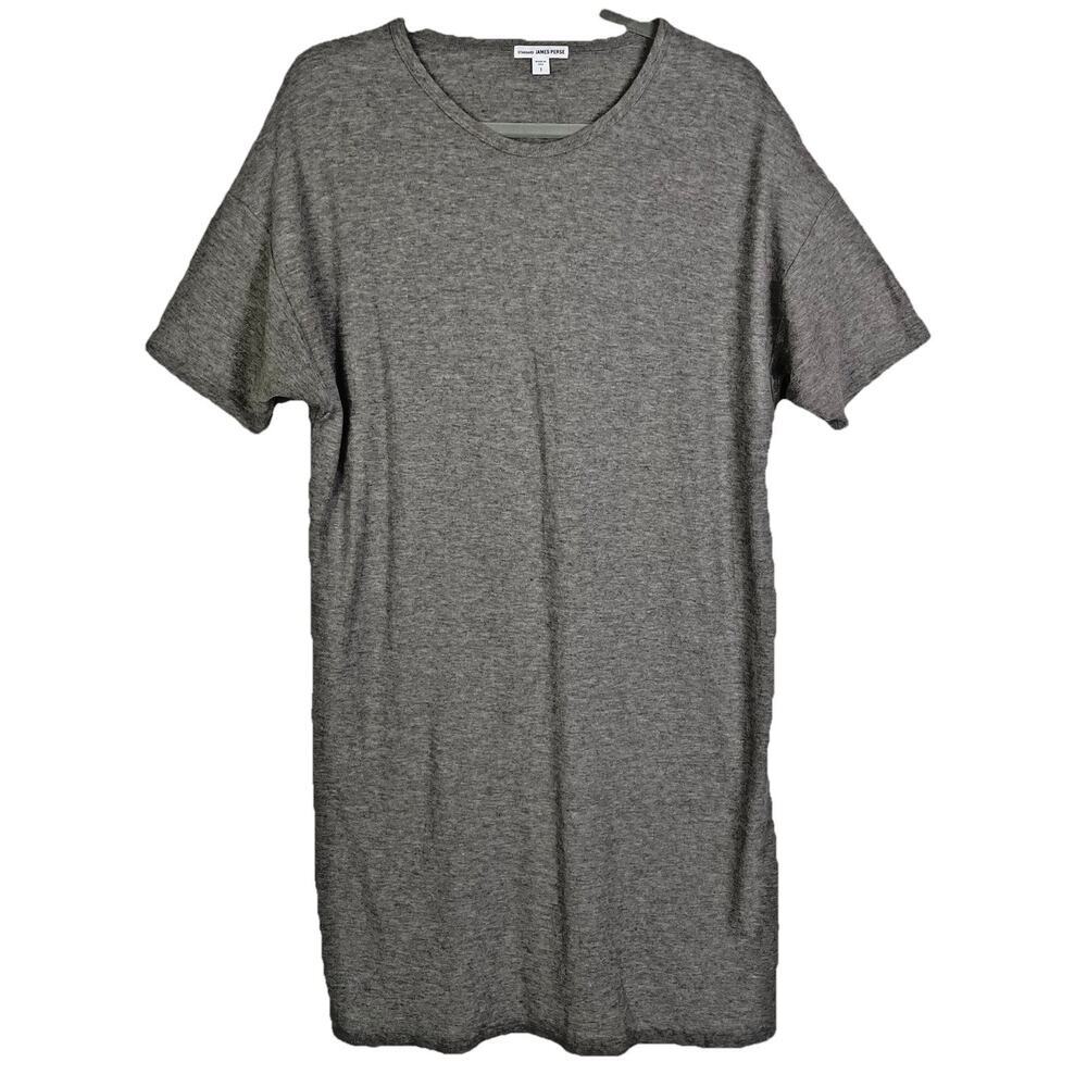 Standard James Perse T-Shirt Dress Womens Size 1 (S) Gray Cotton Wool Minimalist